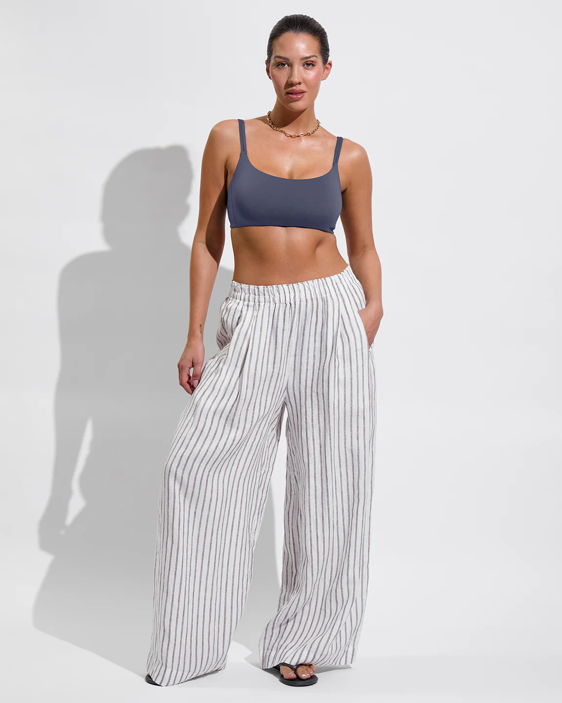 Coastal Pant - Classic Stripe: Stormy / Coconut - Image 6